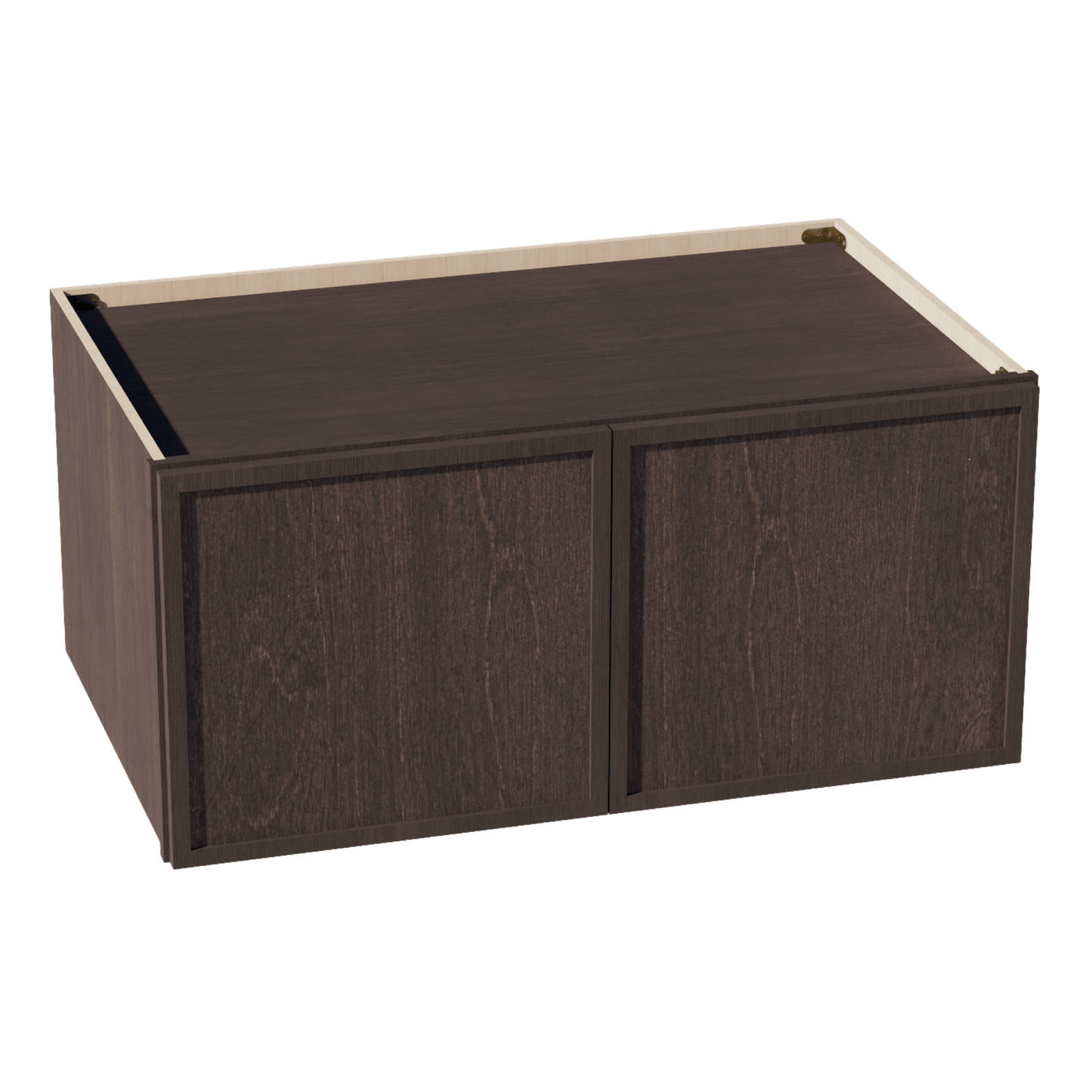 SM - W391824: Mocha Brown Slim Shaker 39"W x 18"H x 24"D 2 Doors Standard Bridge Wall Cabinet - NextCabinets