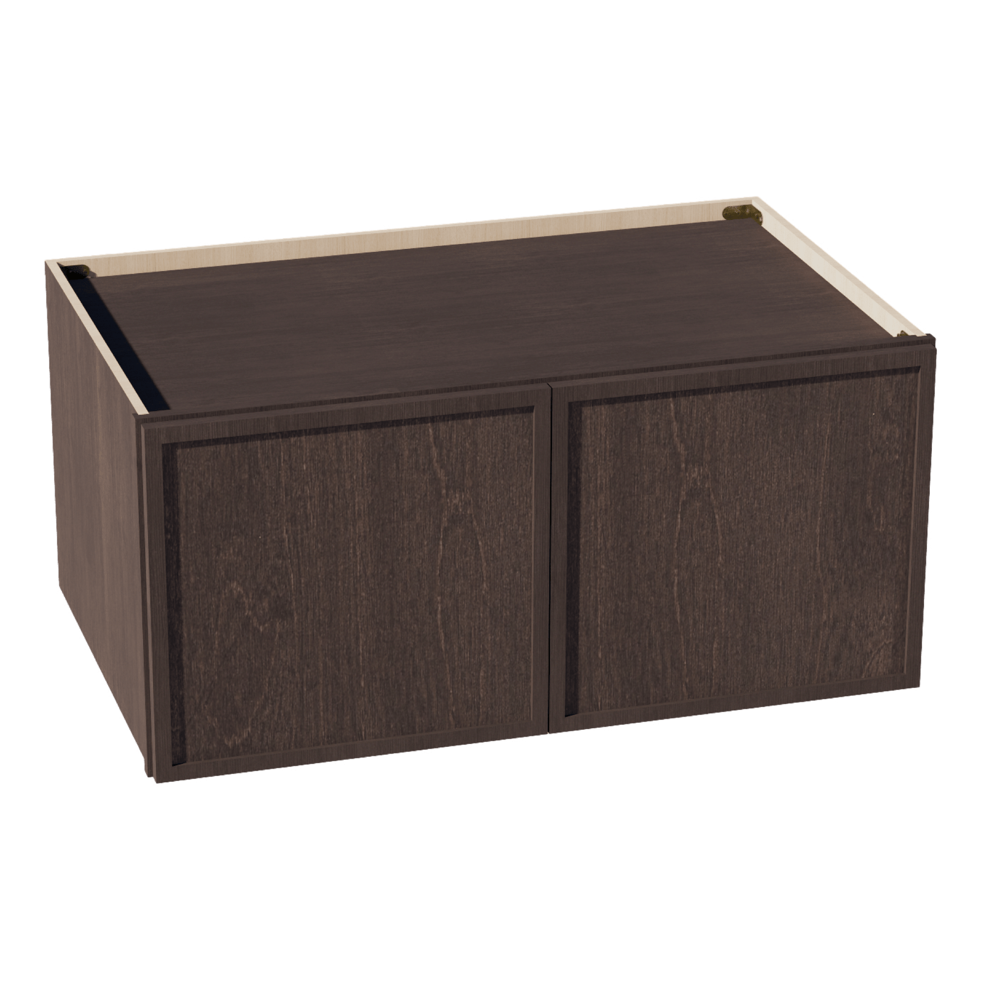 SM - W391824: Mocha Brown Slim Shaker 39"W x 18"H x 24"D 2 Doors Standard Bridge Wall Cabinet - NextCabinets