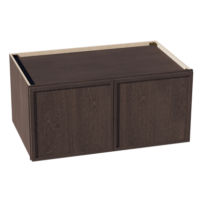 SM - W391824: Mocha Brown Slim Shaker 39"W x 18"H x 24"D 2 Doors Standard Bridge Wall Cabinet - NextCabinets