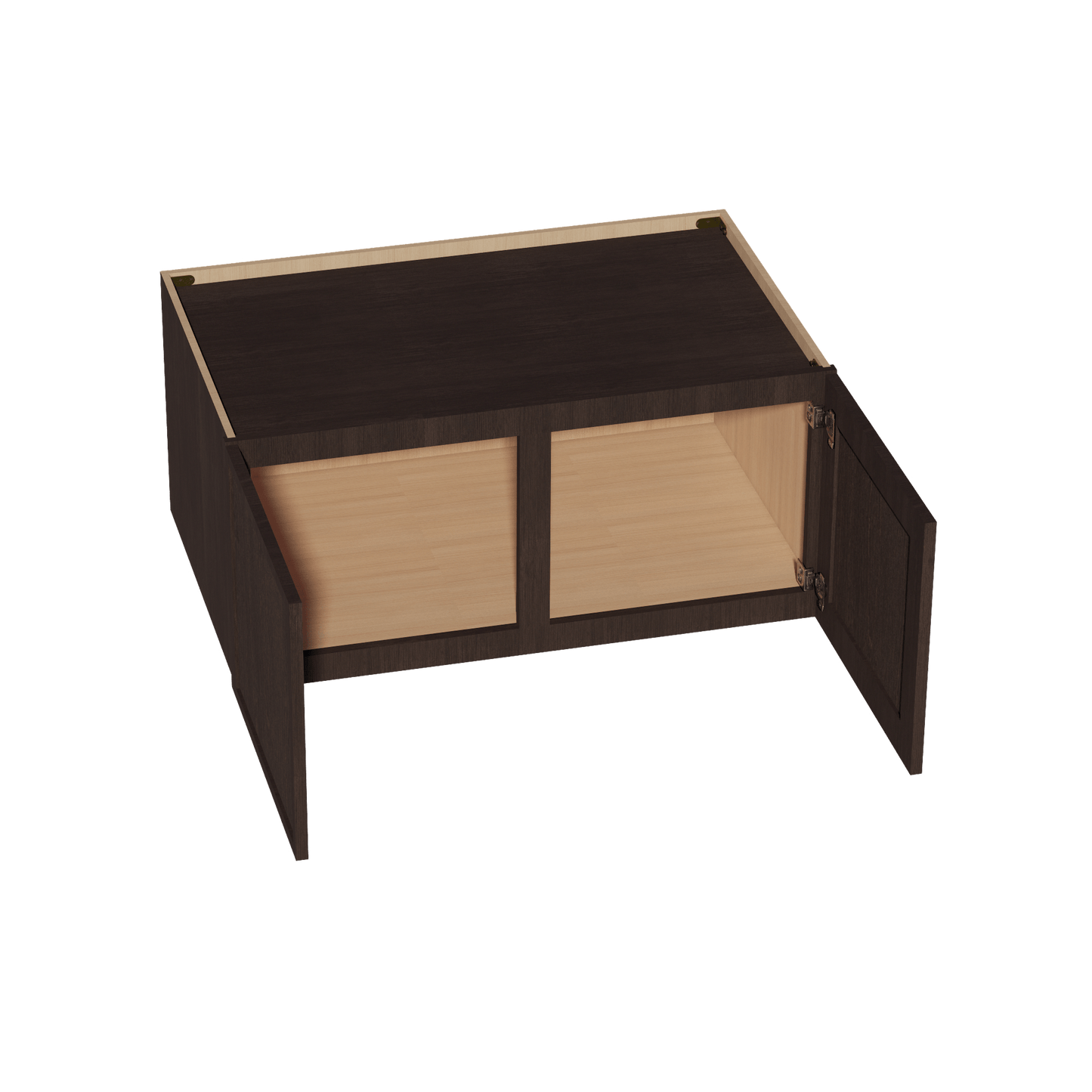 SM - W391824: Mocha Brown Slim Shaker 39"W x 18"H x 24"D 2 Doors Standard Bridge Wall Cabinet - NextCabinets