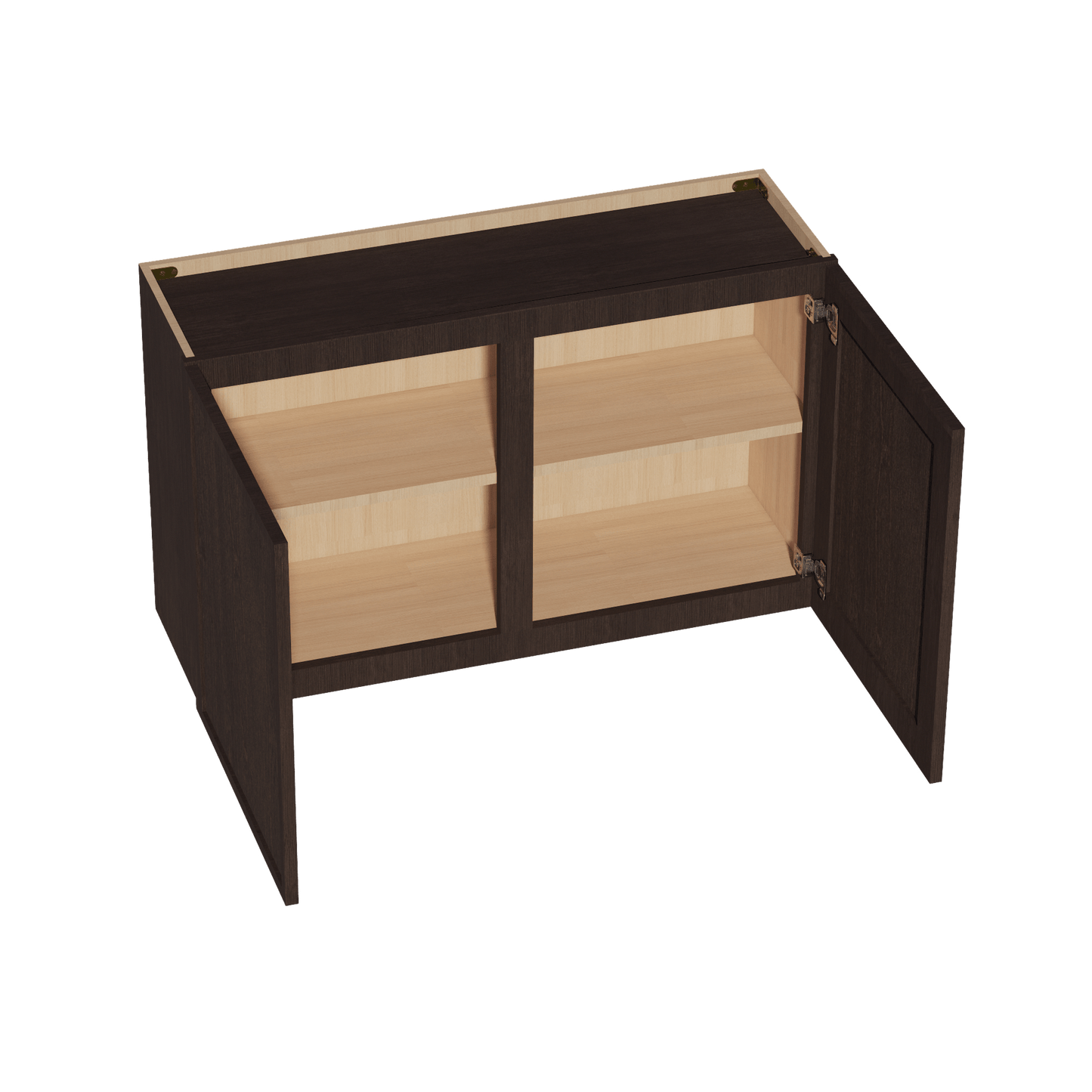 SM - W3924: Mocha Brown Slim Shaker 39"W x 24"H 2 Doors Standard Wall Bridge Cabinet - NextCabinets