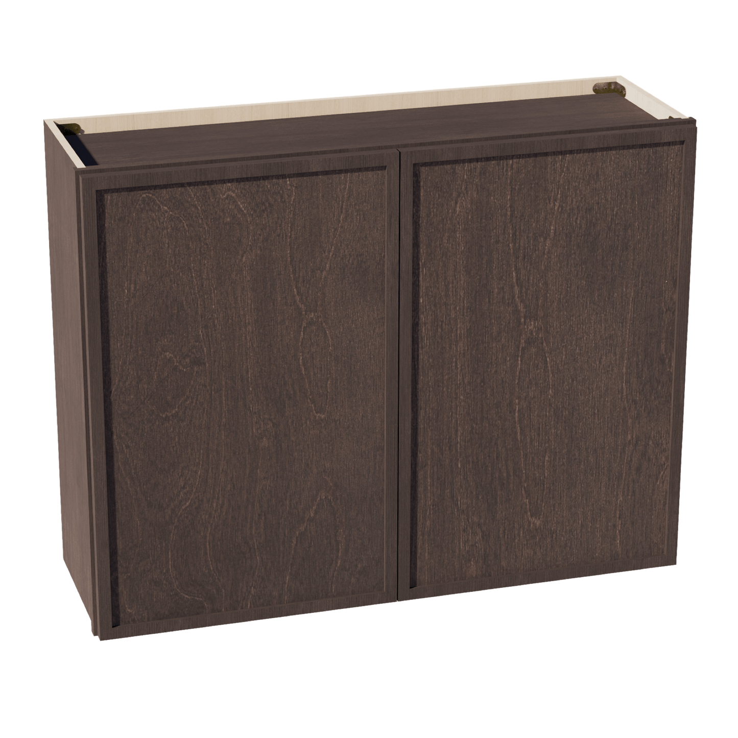 SM - W3930: Mocha Brown Slim Shaker 39"W x 30"H 2 Doors & 2 Shelves Standard Wall Cabinet - NextCabinets