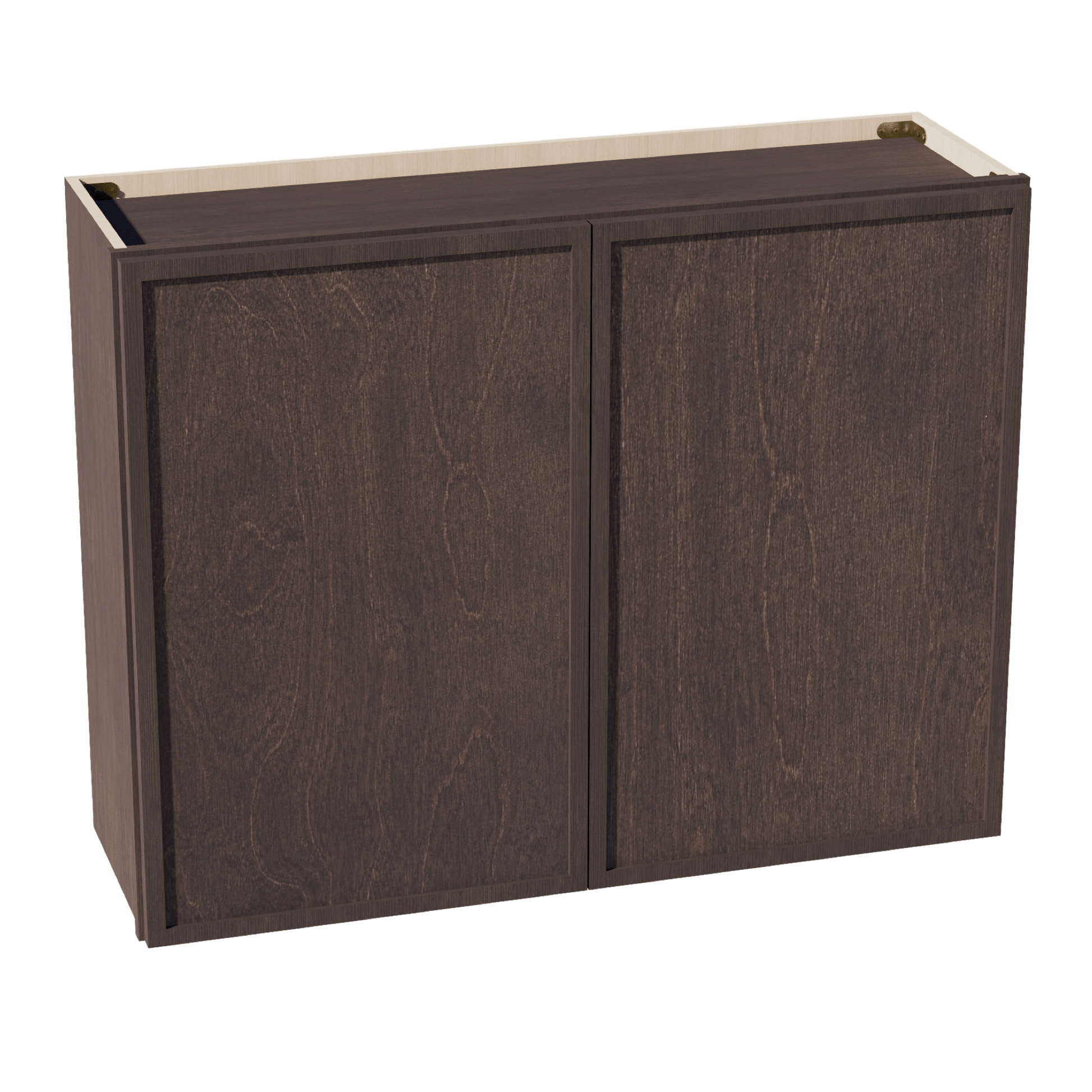 SM - W3930: Mocha Brown Slim Shaker 39"W x 30"H 2 Doors & 2 Shelves Standard Wall Cabinet - NextCabinets