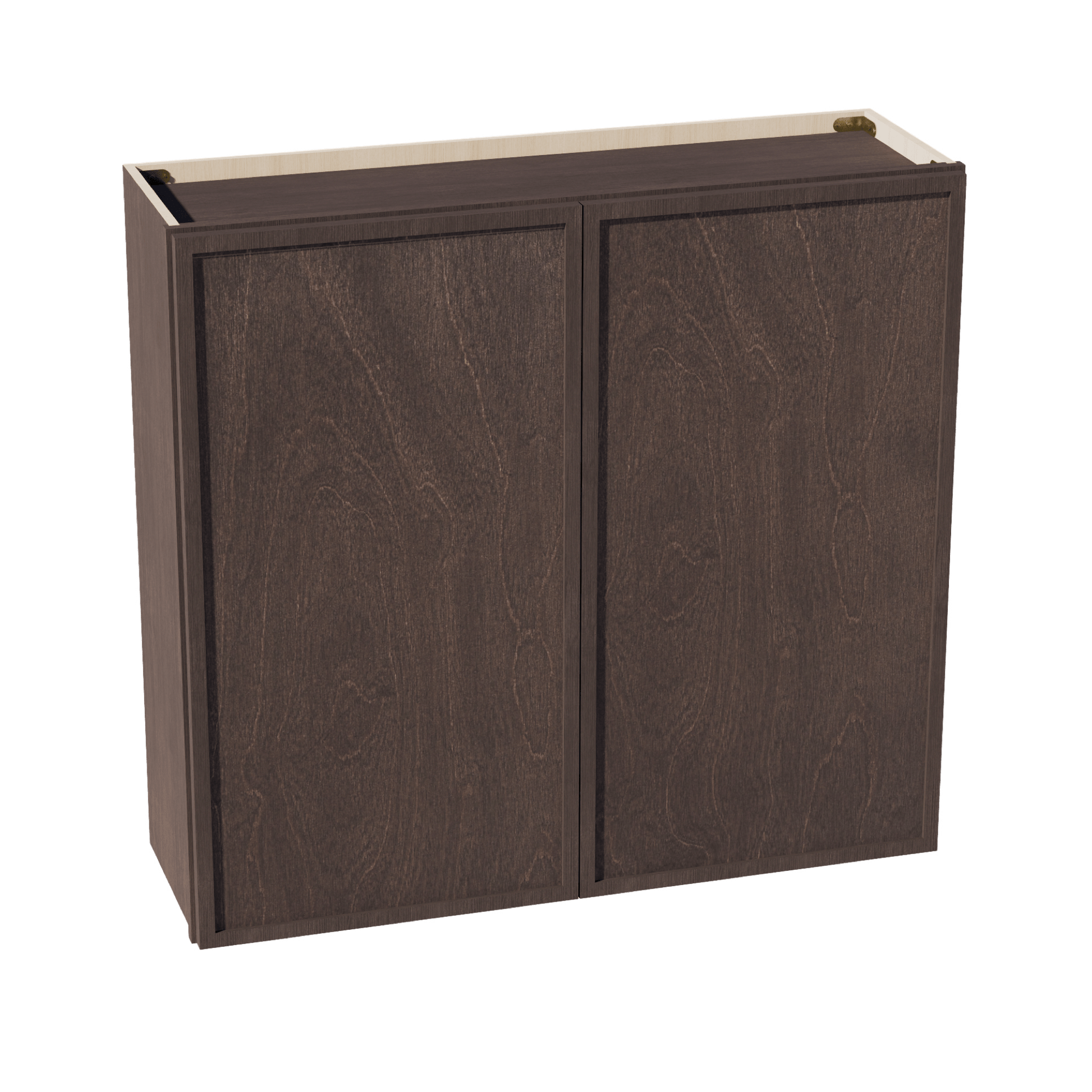 SM - W3936: Mocha Brown Slim Shaker 39"W x 36"H 2 Doors & 2 Shelves Standard Wall Cabinet - NextCabinets
