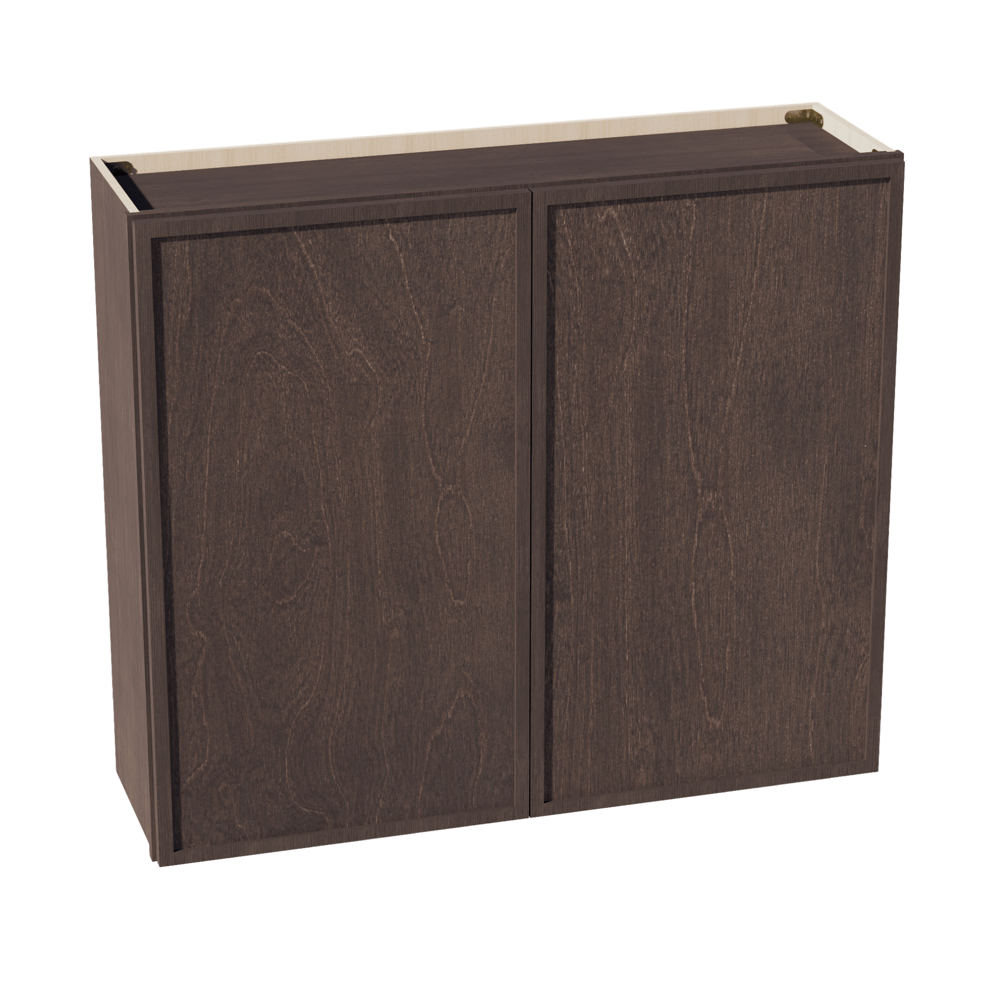 SM - W4236: Mocha Brown Slim Shaker 42"W x 36"H 2 Doors & 2 Shelves Standard Wall Cabinet - NextCabinets