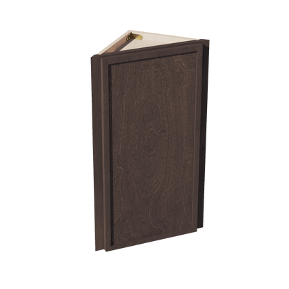 SM - WAE1230: Mocha Brown Slim Shaker 12"W x 30"H x 12"D 1 Door & 2 Shelves Wall Angle End Cabinet - NextCabinets