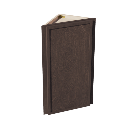 SM - WAE1230: Mocha Brown Slim Shaker 12"W x 30"H x 12"D 1 Door & 2 Shelves Wall Angle End Cabinet - NextCabinets