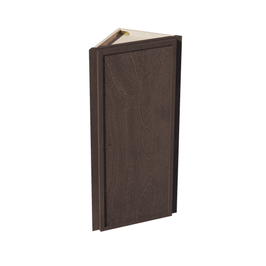 SM - WAE1236: Mocha Brown Slim Shaker 12"W x 36"H x 12"D 1 Door & 2 Shelves Wall Angle End Cabinet - NextCabinets