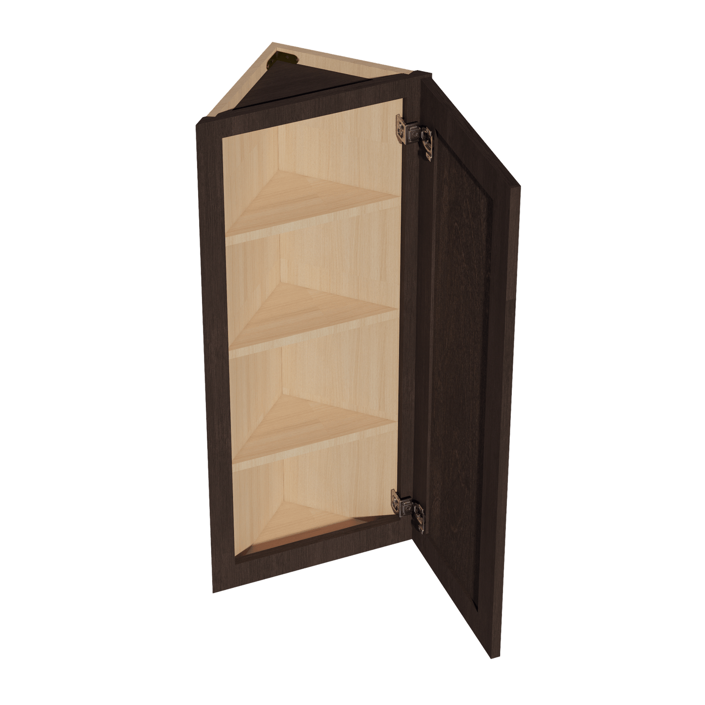 SM - WAE1242: Mocha Brown Slim Shaker 12"W x 42"H x 12"D 1 Door & 3 Shelves Wall Angle End Cabinet - NextCabinets