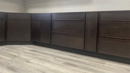 SM - WD1848: Mocha Brown Slim Shaker 18"W x 48"H 1 Door & 2 Drawers Special Wall Cabinet - NextCabinets