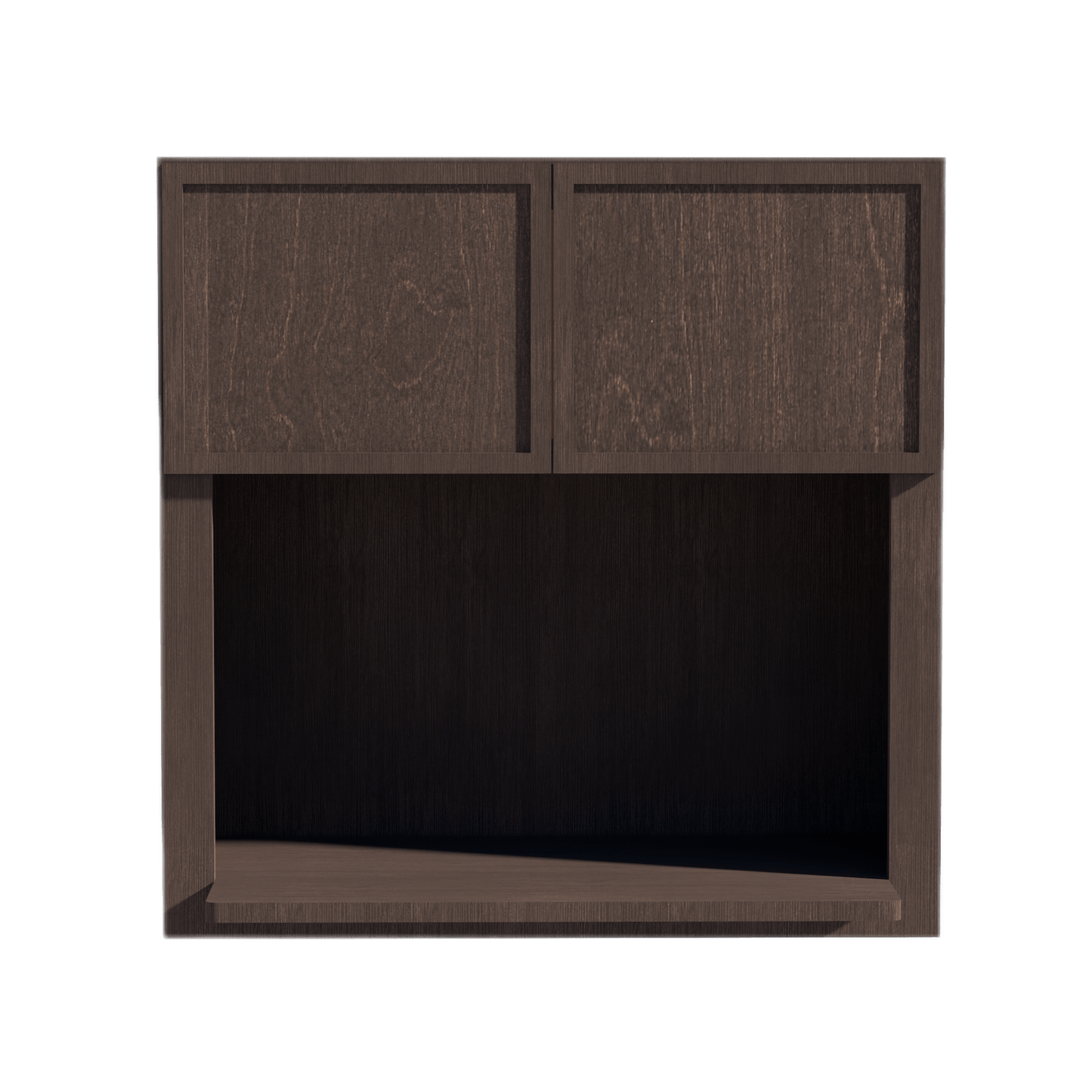 SM - WM3030: Mocha Brown Slim Shaker 30"W x 30"H 2 Doors Wall Built - in Microwave Cabinets - NextCabinets