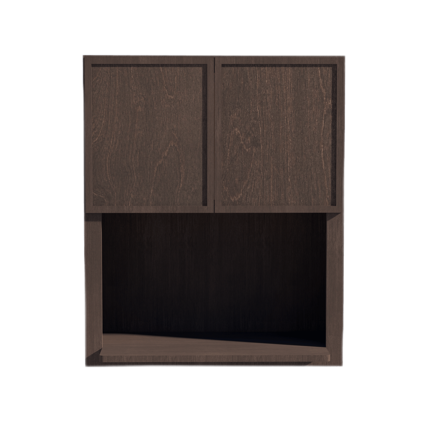 SM - WM3036: Mocha Brown Slim Shaker 30"W x 36"H 2 Doors Wall Built - in Microwave Cabinets - NextCabinets