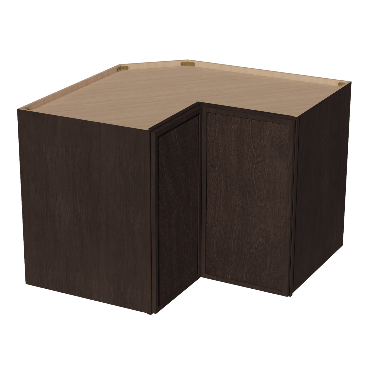 SM - WPC2430: Mocha Brown Slim Shaker 24"W x 30"H 1 Door & 2 Shelves Pie Cut Wall Corner Cabinet - NextCabinets