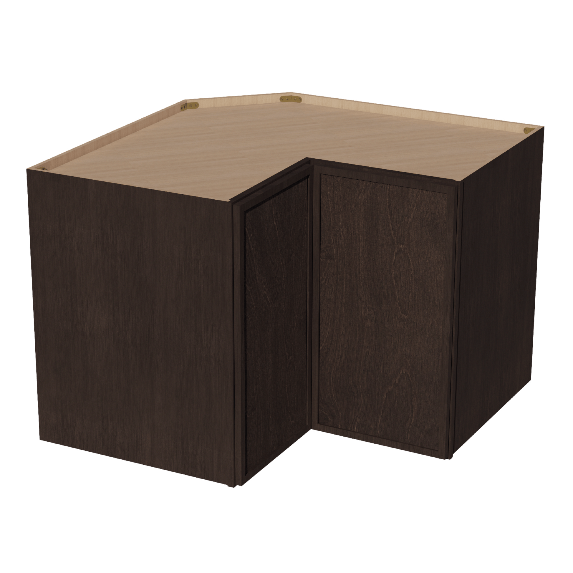 SM - WPC2430: Mocha Brown Slim Shaker 24"W x 30"H 1 Door & 2 Shelves Pie Cut Wall Corner Cabinet - NextCabinets