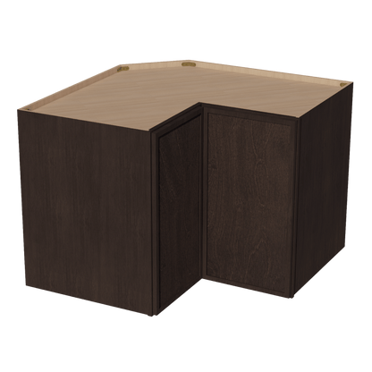 SM - WPC2430: Mocha Brown Slim Shaker 24"W x 30"H 1 Door & 2 Shelves Pie Cut Wall Corner Cabinet - NextCabinets