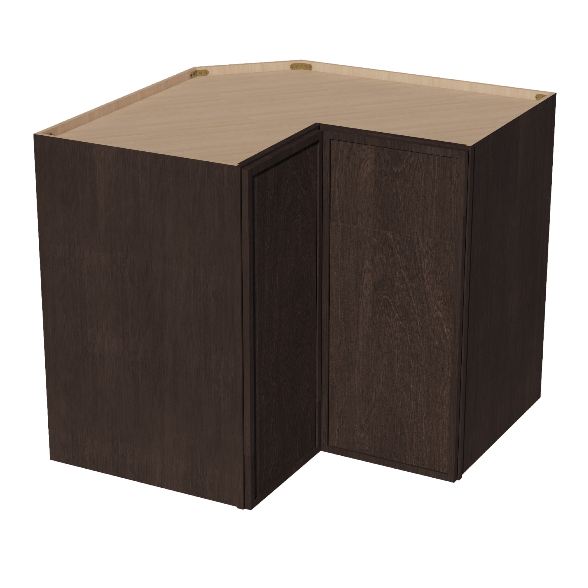 SM - WPC2436: Mocha Brown Slim Shaker 24"W x 36"H 1 Door & 2 Shelves Pie Cut Wall Corner Cabinet - NextCabinets