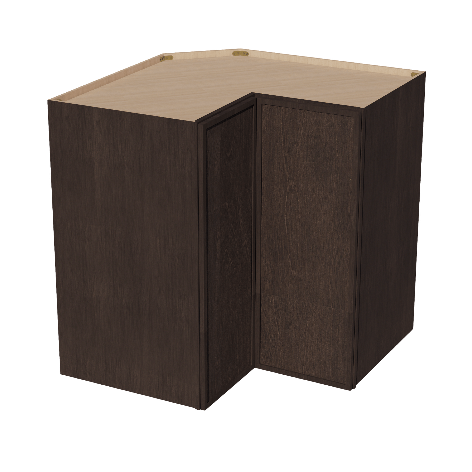 SM - WPC2442: Mocha Brown Slim Shaker 24"W x 42"H 1 Door & 3 Shelves Pie Cut Wall Corner Cabinet - NextCabinets