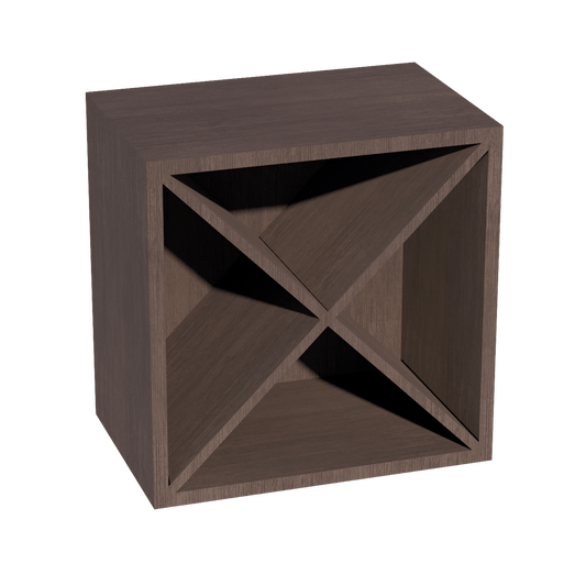 SM - WR1818: Mocha Brown Slim Shaker 18"W x 18"H x 12"D Wall Wine Rack Incl. Shelf - NextCabinets