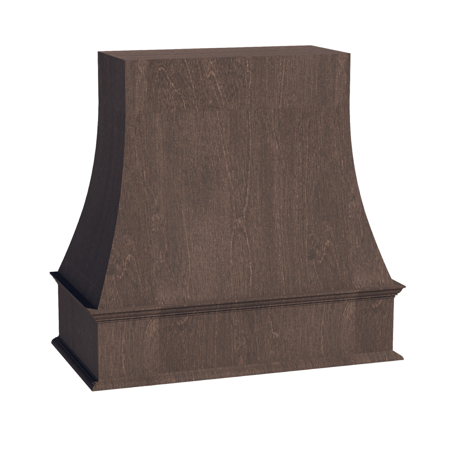 SM - WRH3636: Mocha Brown Slim Shaker 36"W x 36"H Wood Wall Mounted Range Hoods - NextCabinets