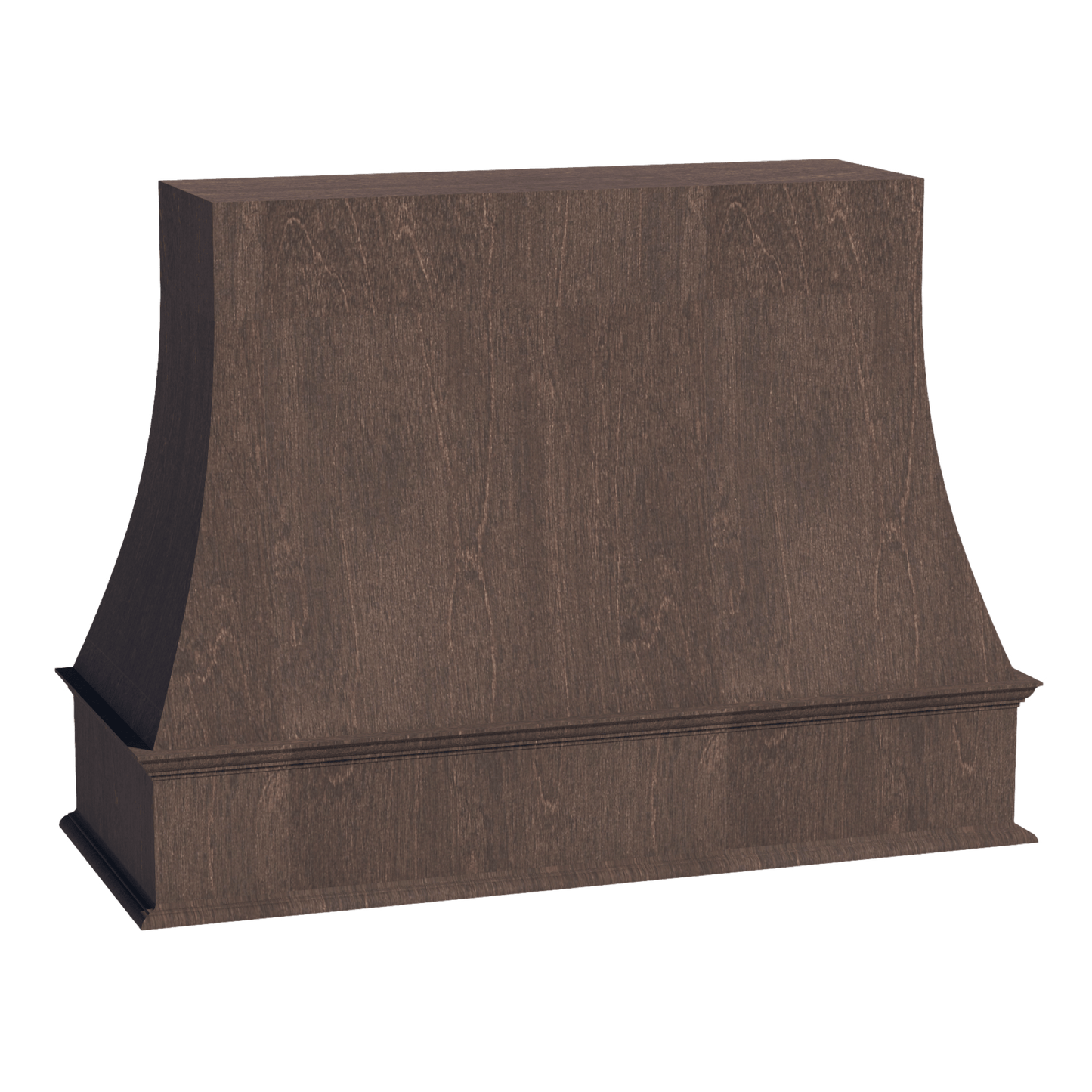SM - WRH3648: Mocha Brown Slim Shaker 36"W x 48"H Wood Wall Mounted Range Hoods - NextCabinets
