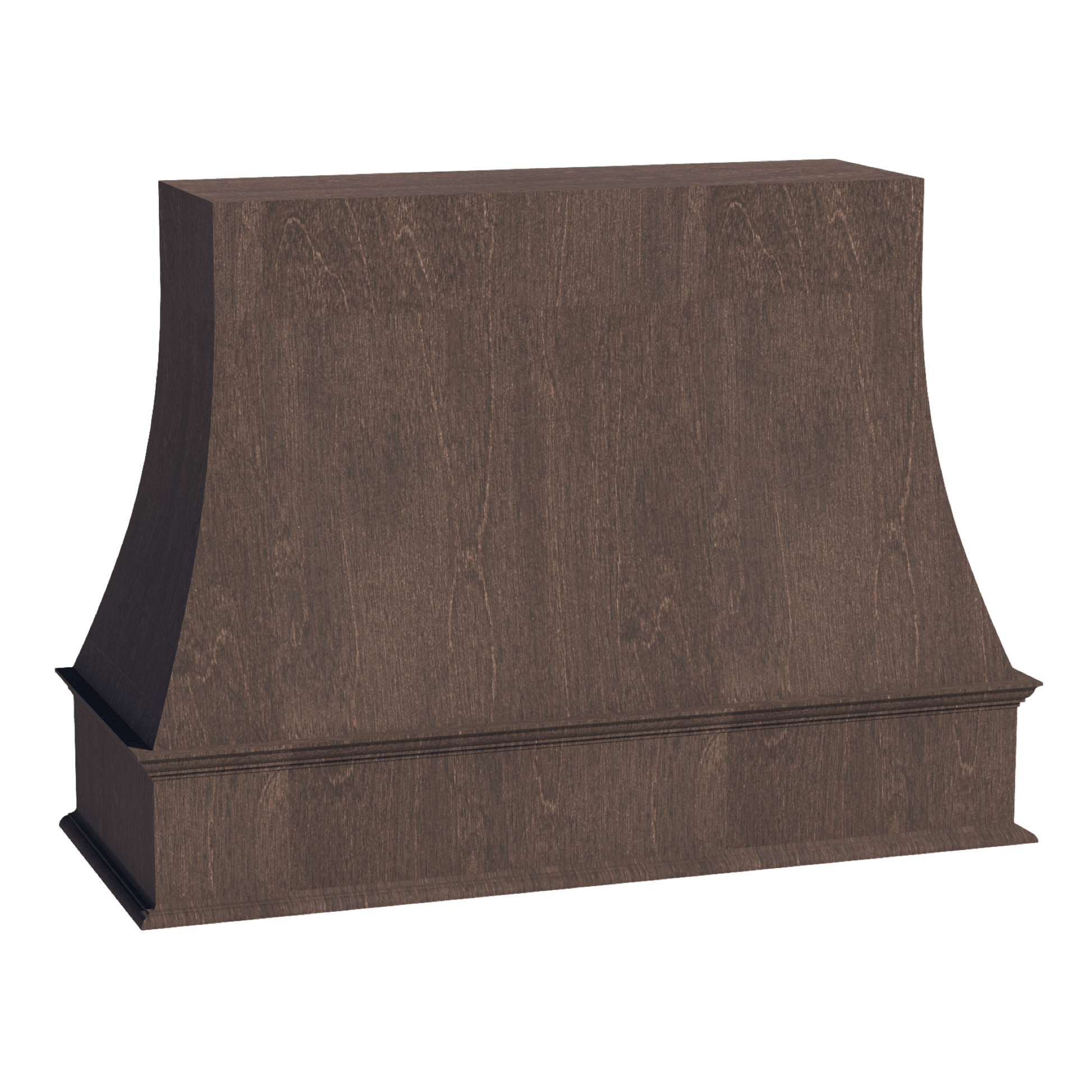 SM - WRH3648: Mocha Brown Slim Shaker 36"W x 48"H Wood Wall Mounted Range Hoods - NextCabinets