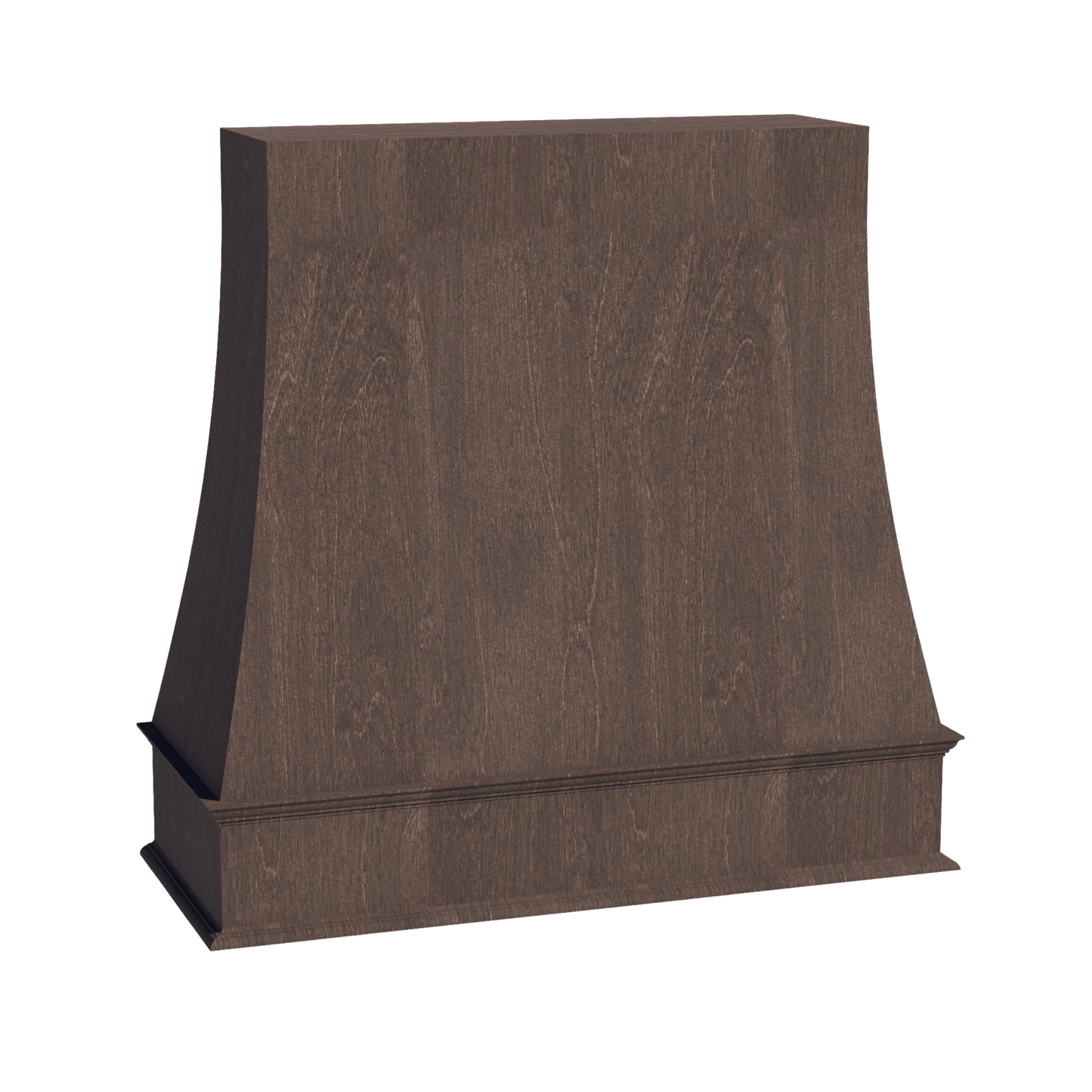 SM - WRH4848: Mocha Brown Slim Shaker 48"W x 48"H Wood Wall Mounted Range Hoods - NextCabinets