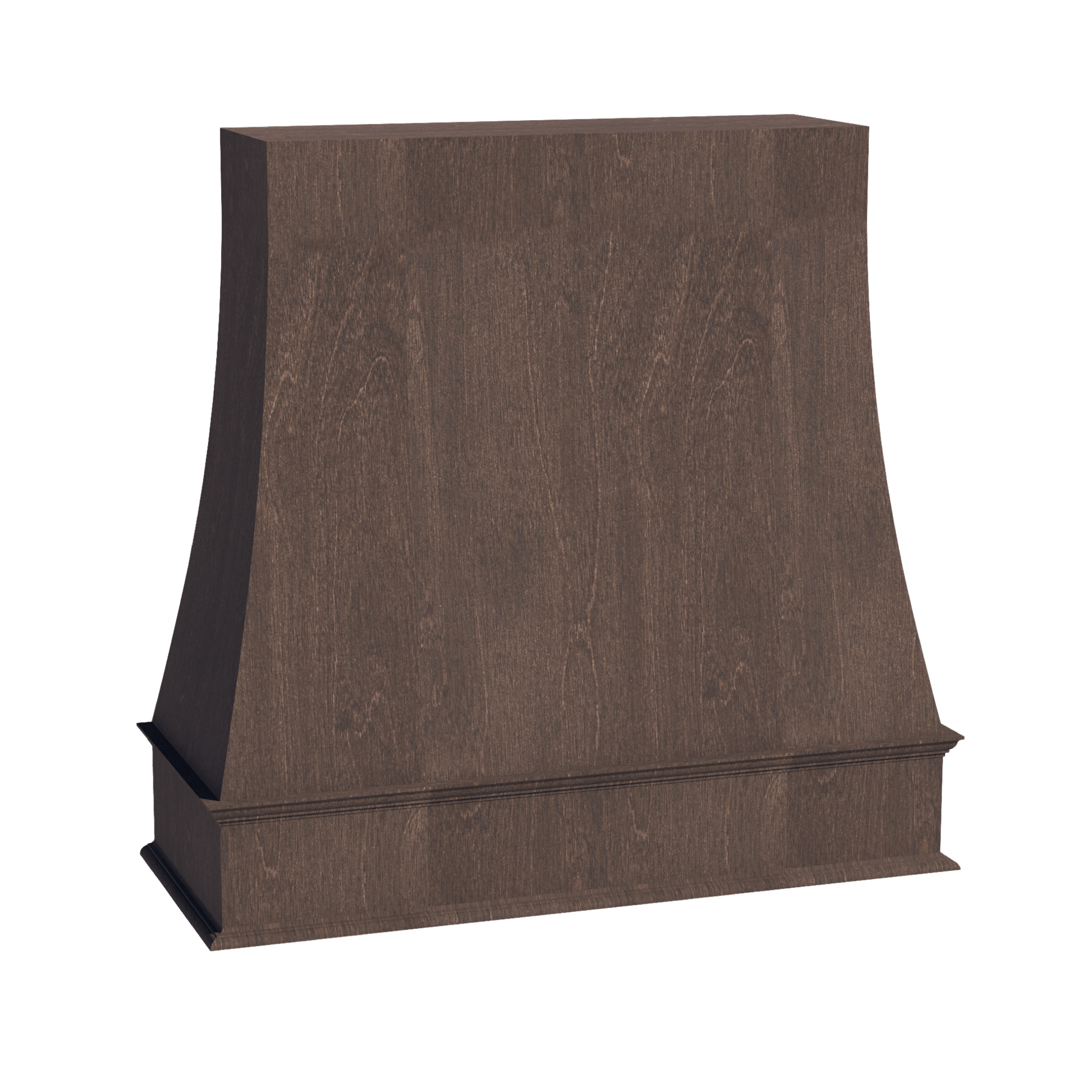 SM - WRH4848: Mocha Brown Slim Shaker 48"W x 48"H Wood Wall Mounted Range Hoods - NextCabinets