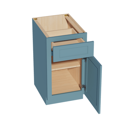 TG - B18: Soft Green Shaker 18" 1 Drawer 1 Door Standard Base Cabinet - NextCabinets