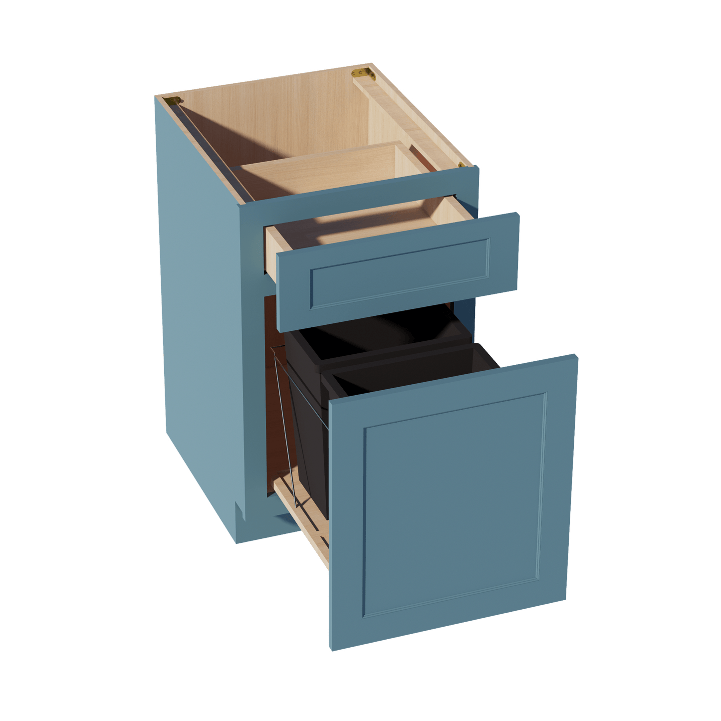 TG - B18TR: Soft Green Shaker 18" 1 Drawer Trash Pull Out Base Cabinet - NextCabinets