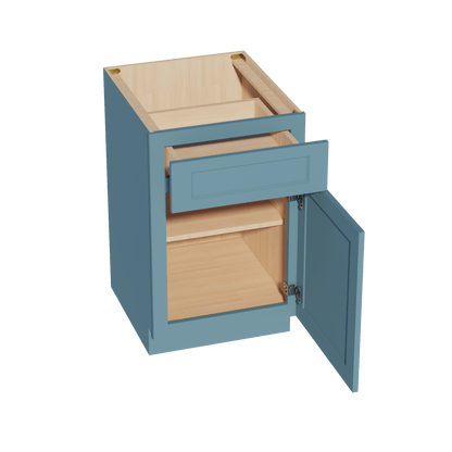 TG - B21: Soft Green Shaker 21" 1 Drawer 1 Door Standard Base Cabinet - NextCabinets