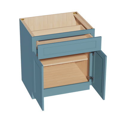 TG - B30: Soft Green Shaker 30" 1 Drawer 2 Doors Standard Base Cabinet - NextCabinets