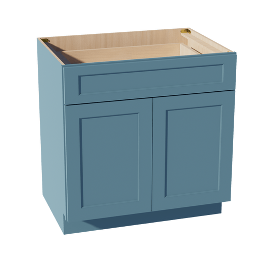 TG - B33: Soft Green Shaker 33" 1 Drawer 2 Doors Standard Base Cabinet - NextCabinets