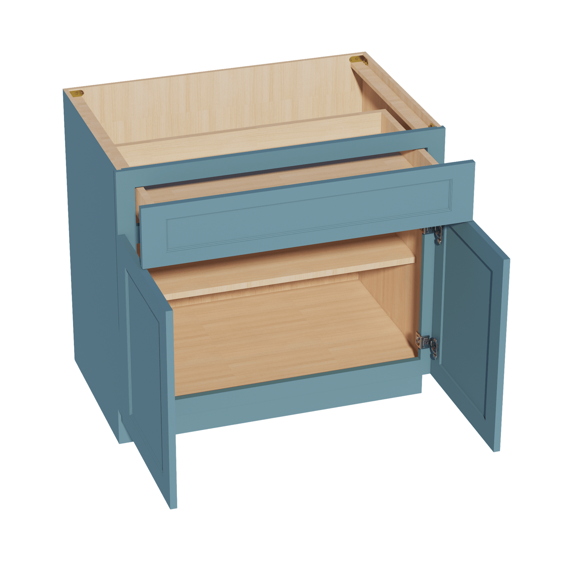 TG - B36: Soft Green Shaker 36" 1 Drawer 2 Doors Standard Base Cabinet - NextCabinets