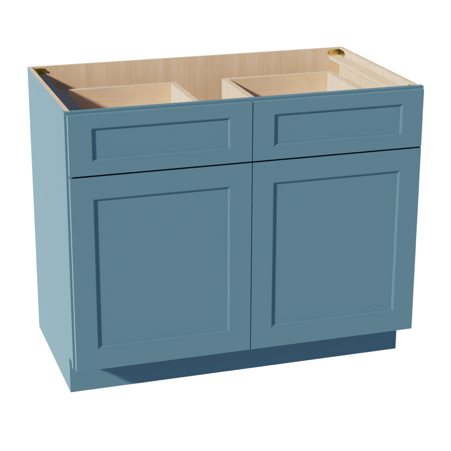 TG - B42: Soft Green Shaker 42" 2 Drawers 2 Doors Standard Base Cabinet - NextCabinets