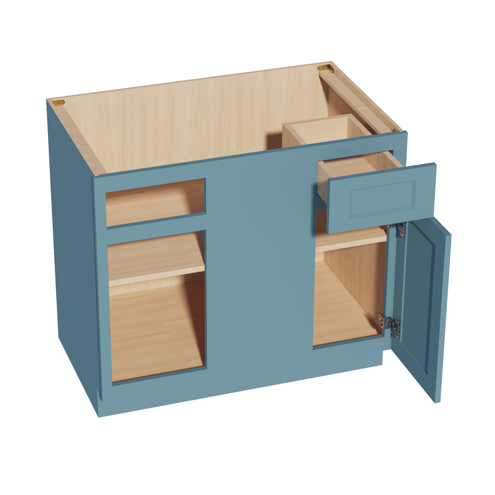 TG - BBC39/42: Soft Green Shaker 39" 1 Door - 1 Drawer Blind Corner Base Cabinet - NextCabinets