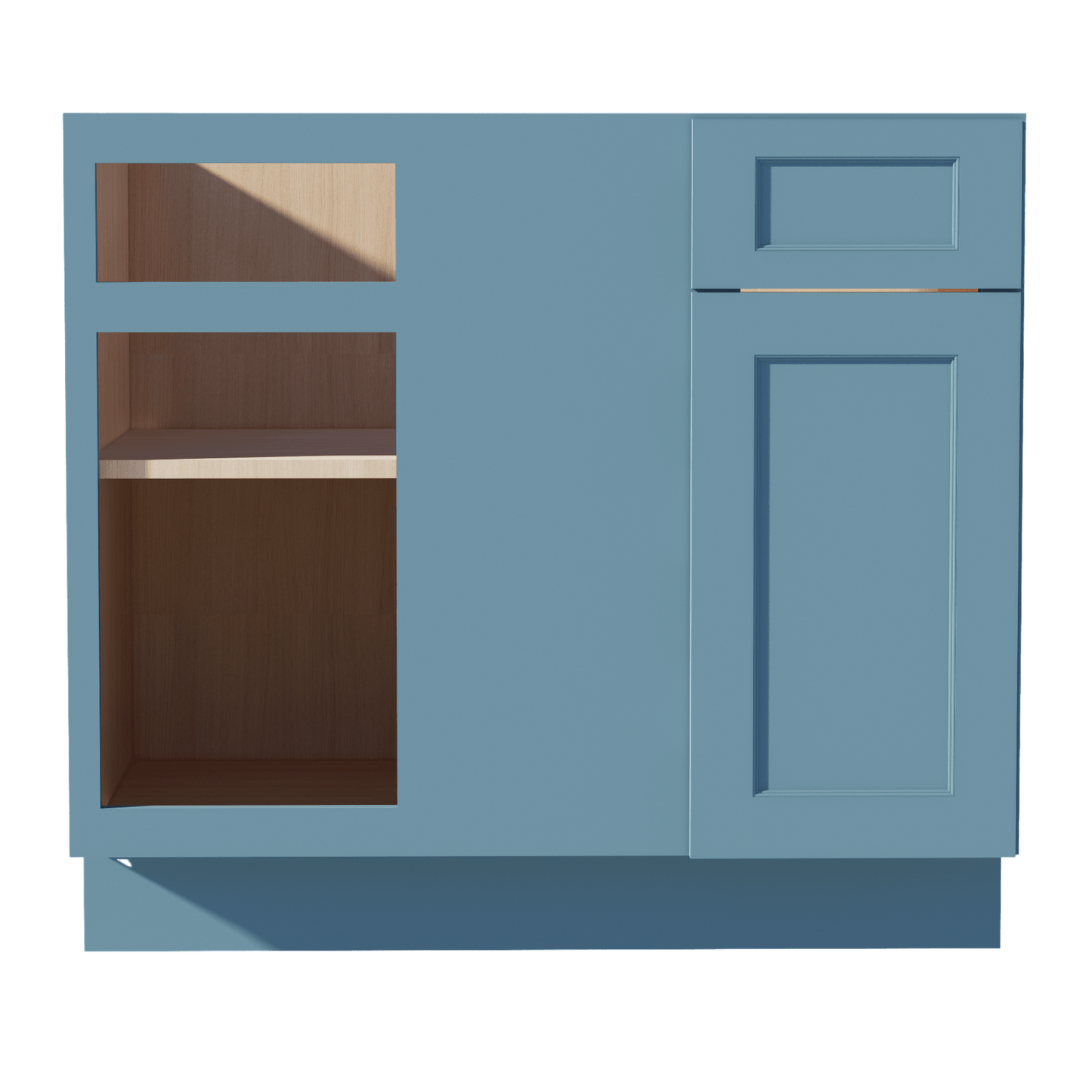 TG - BBC39/42: Soft Green Shaker 39" 1 Door - 1 Drawer Blind Corner Base Cabinet - NextCabinets