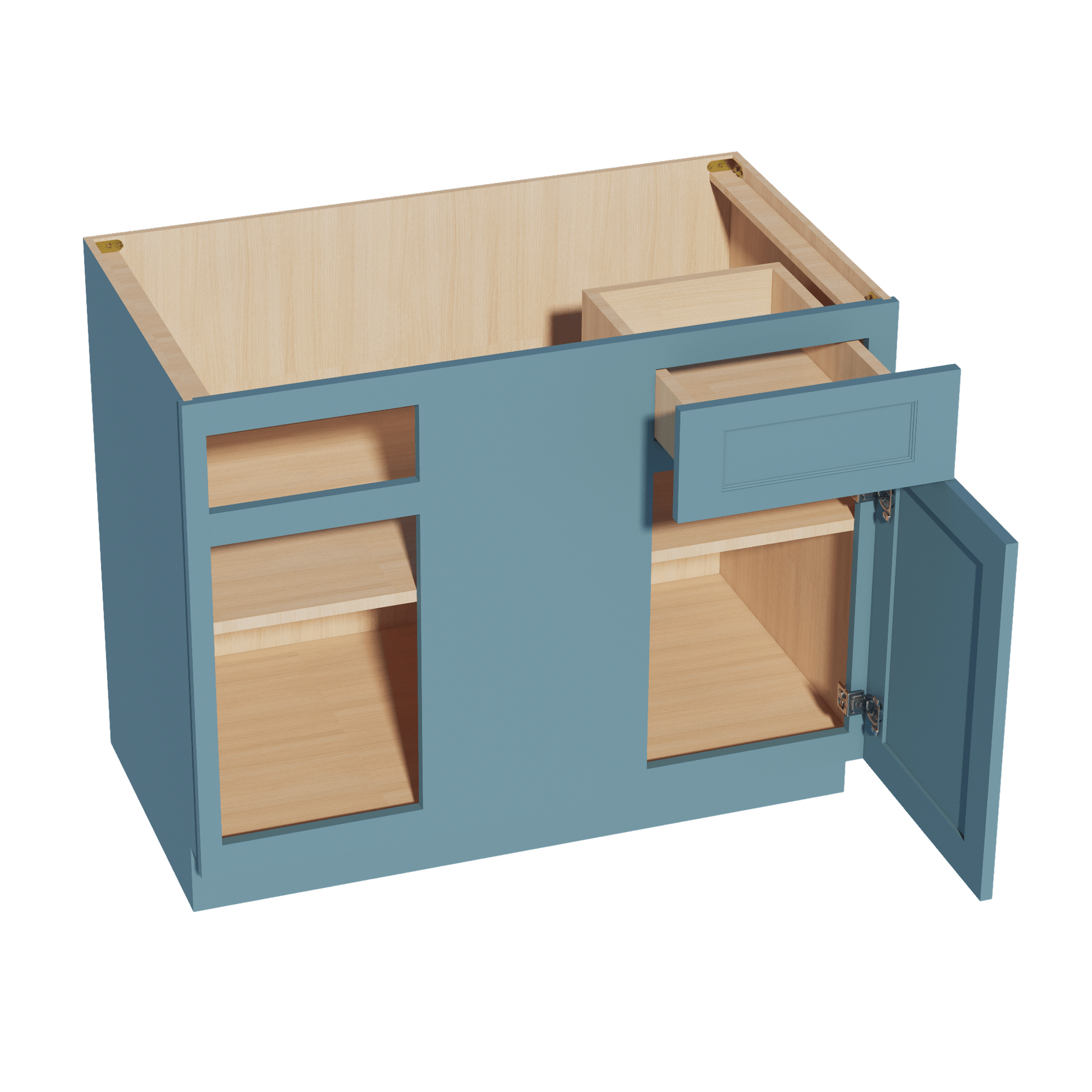 TG - BBC42/45: Soft Green Shaker 42" 1 Door - 1 Drawer Blind Corner Base Cabinets - NextCabinets