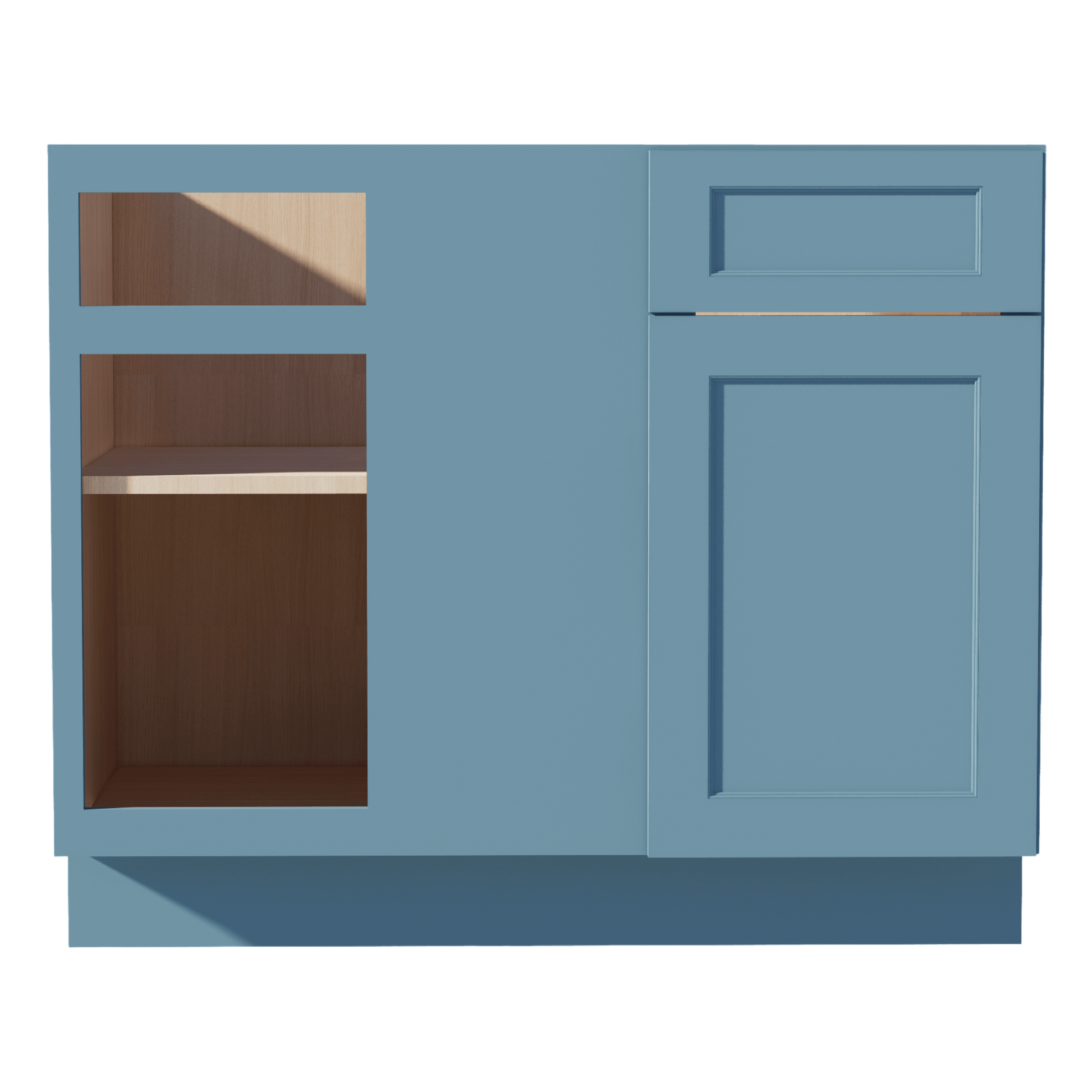 TG - BBC42/45: Soft Green Shaker 42" 1 Door - 1 Drawer Blind Corner Base Cabinets - NextCabinets