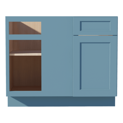 TG - BBC42/45: Soft Green Shaker 42" 1 Door - 1 Drawer Blind Corner Base Cabinets - NextCabinets