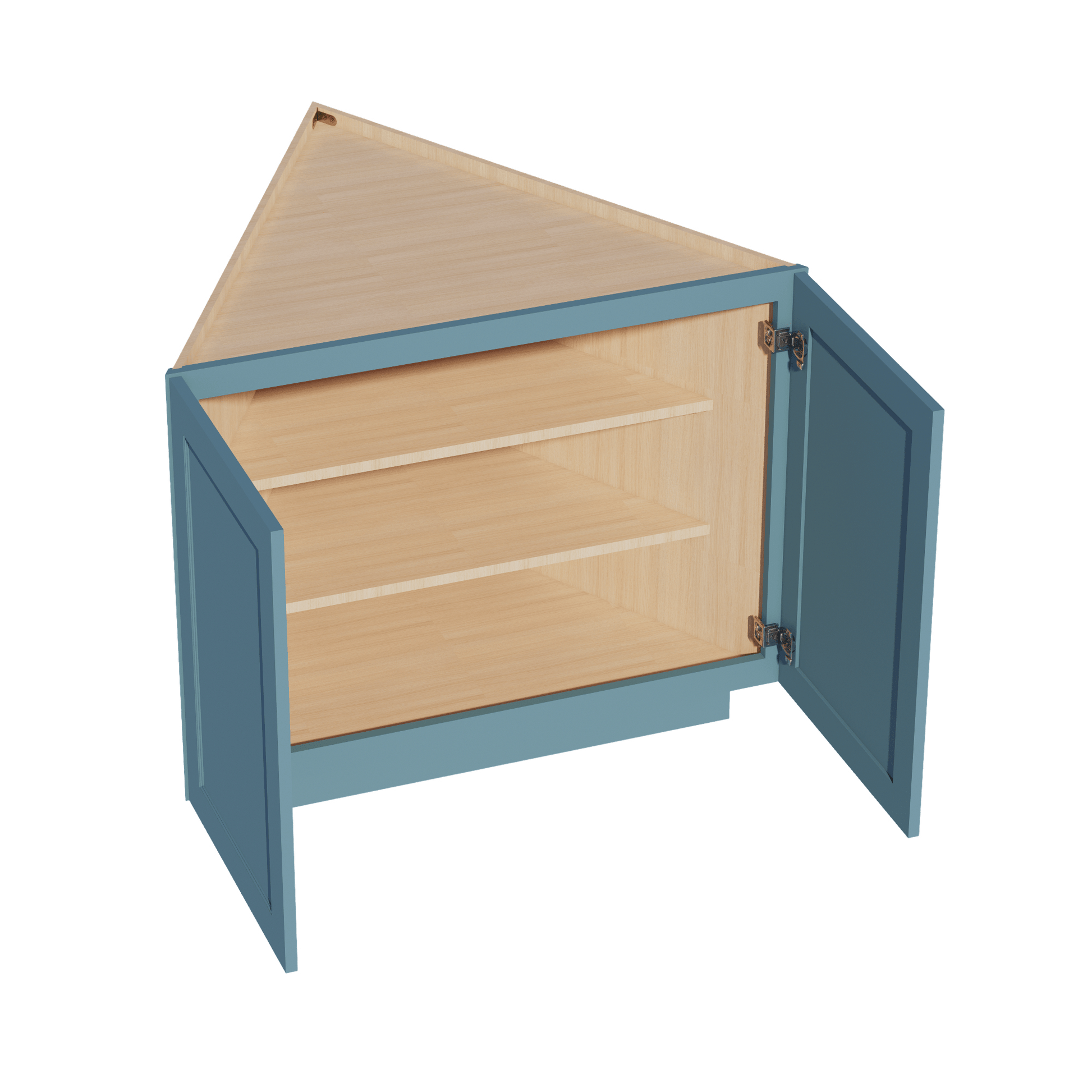 TG - BEC24: Soft Green Shaker 24" 2 Full Height Door Angled End Base Cabinets - NextCabinets