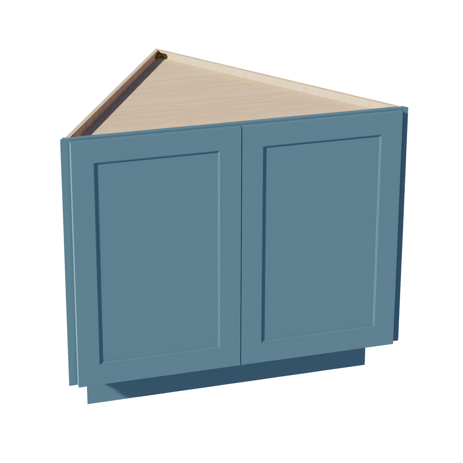 TG - BEC24: Soft Green Shaker 24" 2 Full Height Door Angled End Base Cabinets - NextCabinets