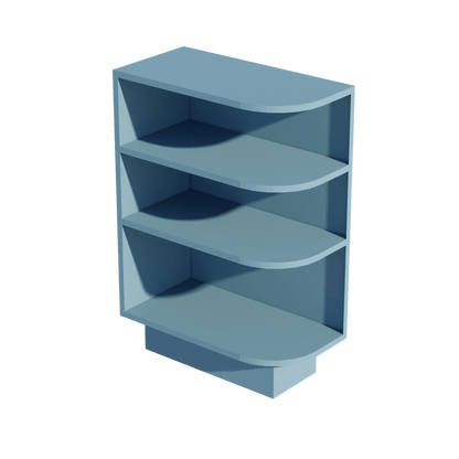 TG - BES12L: Soft Green Shaker 12" 4 Shelves End Shelf Corner Base Cabinets (Left Open) - NextCabinets