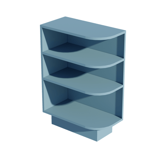 TG - BES12L: Soft Green Shaker 12" 4 Shelves End Shelf Corner Base Cabinets (Left Open) - NextCabinets