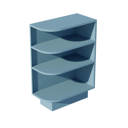 TG - BES12R: Soft Green Shaker 12" 4 Shelves End Shelf Corner Base Cabinets (Right Open) - NextCabinets