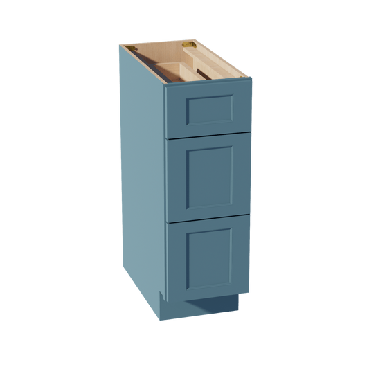 TG - DB12: Soft Green Shaker 12" 3 Drawers Base Cabinet - NextCabinets