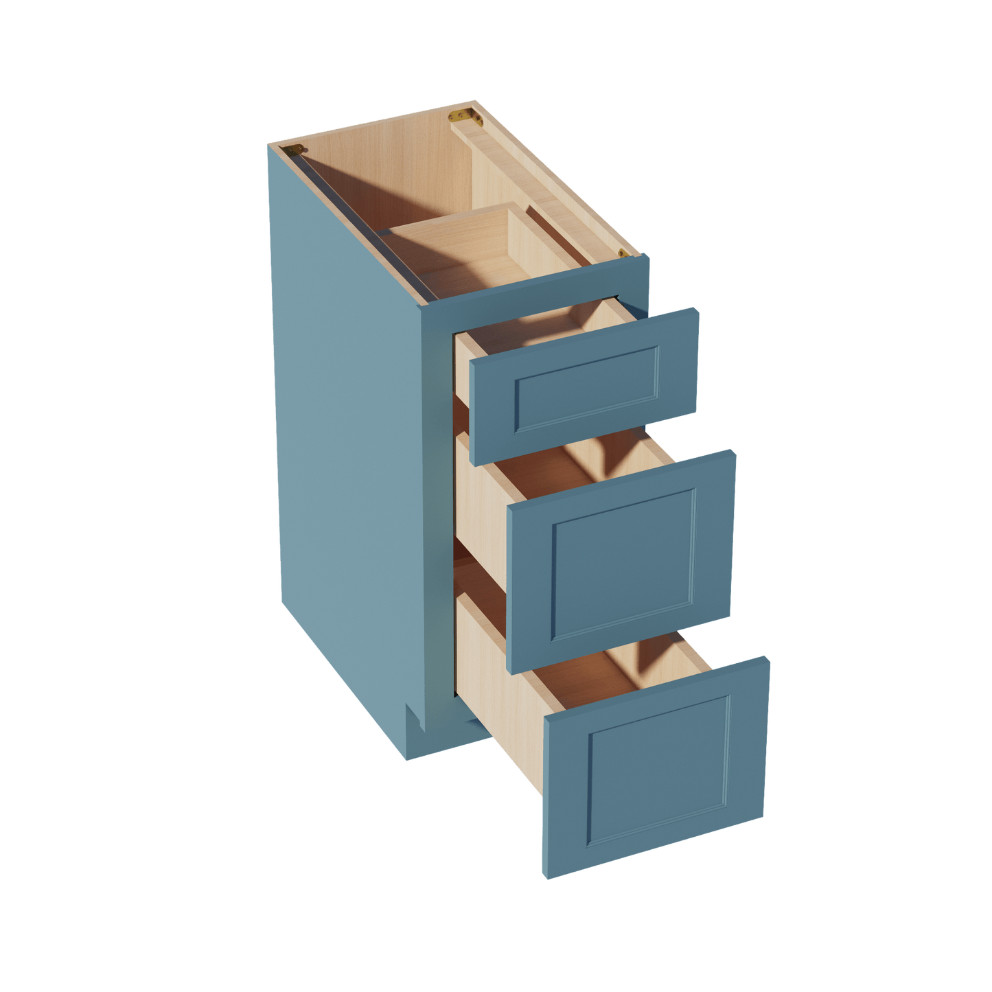 TG - DB15: Soft Green Shaker 15" 3 Drawers Base Cabinet - NextCabinets