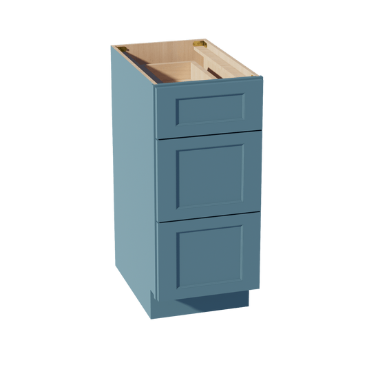 TG - DB15: Soft Green Shaker 15" 3 Drawers Base Cabinet - NextCabinets
