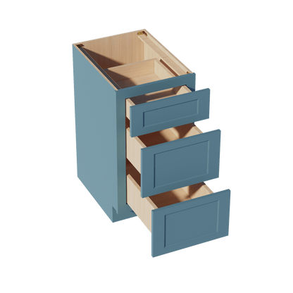 TG - DB18: Soft Green Shaker 18" 3 Drawers Base Cabinet - NextCabinets