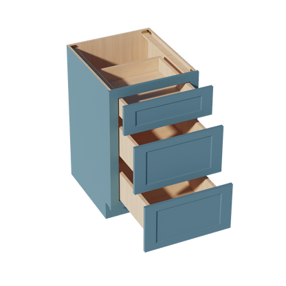 TG - DB21: Soft Green Shaker 21" 3 Drawers Base Cabinet - NextCabinets