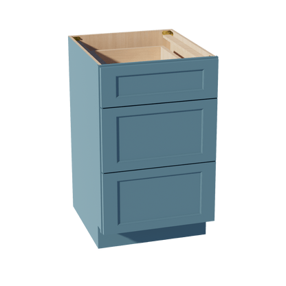 TG - DB21: Soft Green Shaker 21" 3 Drawers Base Cabinet - NextCabinets